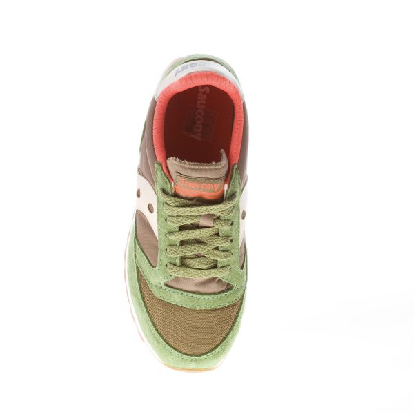 SAUCONY donna sneaker Jazz 81 in camoscio e tessuto VERDE più arancione - immagine 7
