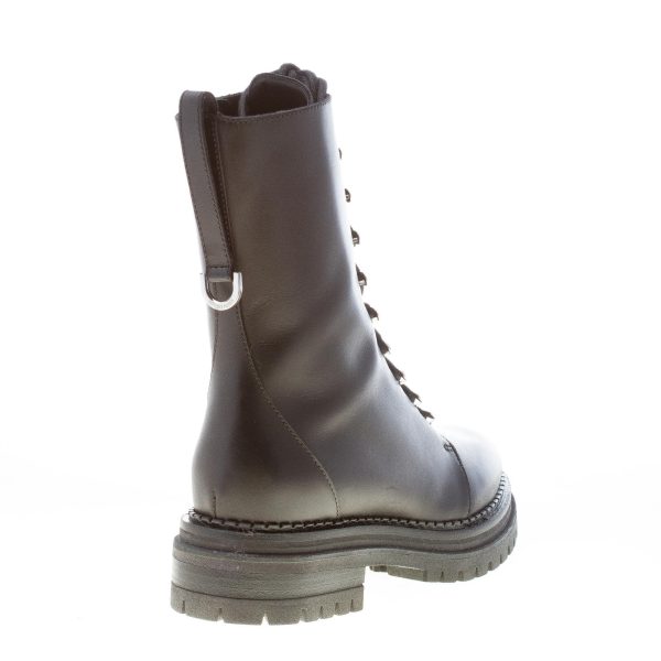 SERGIO ROSSI donna stivaletto anfibio Joan in pelle NERO con lacci e zip. Tacco 4 cm - immagine 3