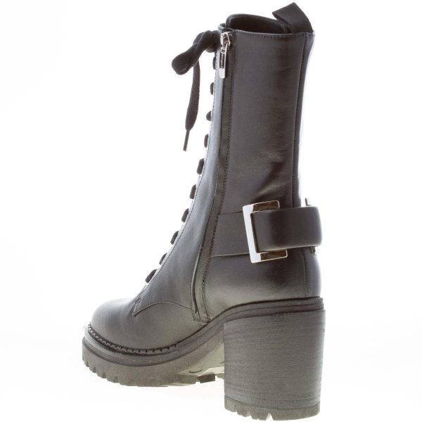 SERGIO ROSSI donna stivale biker Prince NERO con lacci e zip. Tacco 8 cm - immagine 4