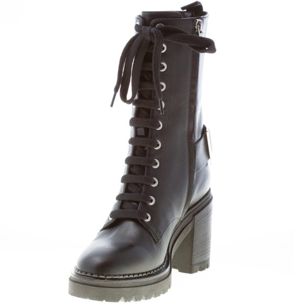 SERGIO ROSSI donna stivale biker Prince NERO con lacci e zip. Tacco 8 cm - immagine 6