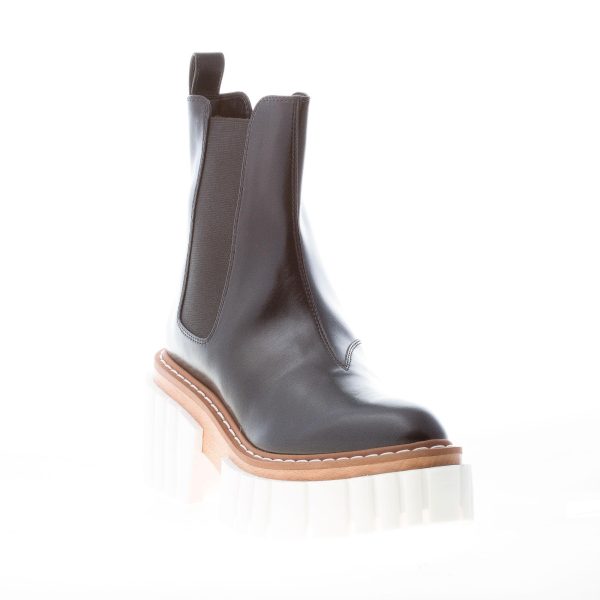 STELLA McCARTNEY donna stivaletto elasticizzato Emilie in eco-pelle NERO con maxi suola e platform. Tacco 8 cm - immagine 2