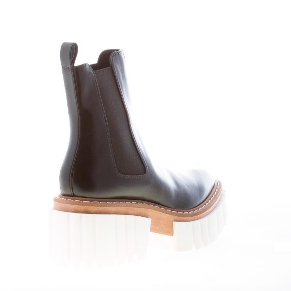 STELLA McCARTNEY donna stivaletto elasticizzato Emilie in eco-pelle NERO con maxi suola e platform. Tacco 8 cm - immagine 3
