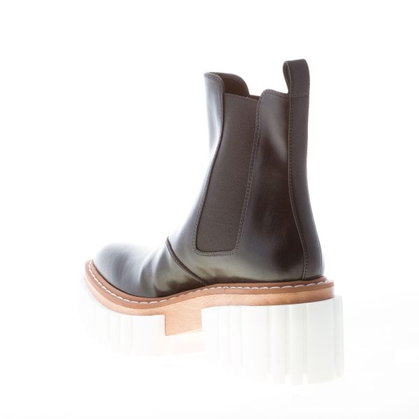 STELLA McCARTNEY donna stivaletto elasticizzato Emilie in eco-pelle NERO con maxi suola e platform. Tacco 8 cm - immagine 4