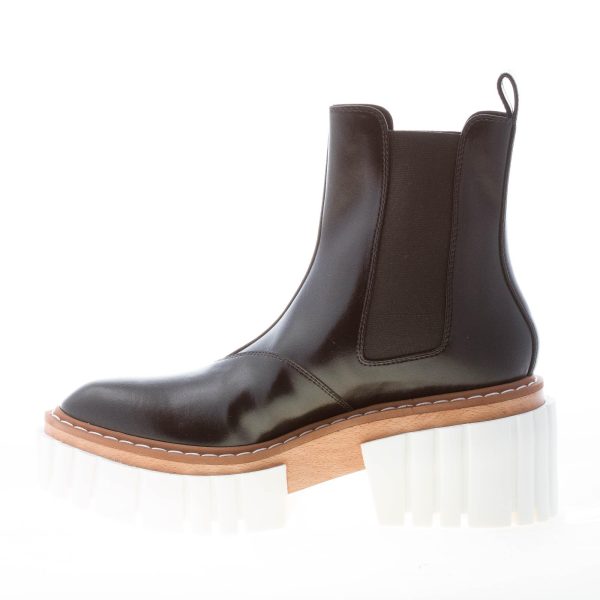 STELLA McCARTNEY donna stivaletto elasticizzato Emilie in eco-pelle NERO con maxi suola e platform. Tacco 8 cm - immagine 5