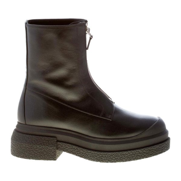 STUART WEITZMAN stivaletto Charli Zip in pelle NERO con zip frontale. Tacco 6 cm