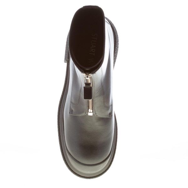 STUART WEITZMAN stivaletto Charli Zip in pelle NERO con zip frontale. Tacco 6 cm - immagine 7