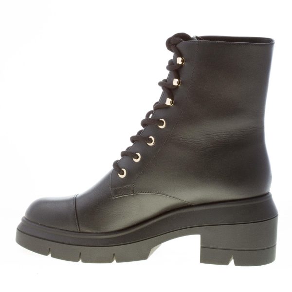 STUART WEITZMAN stivaletto allacciato Nisha in pelle NERO con platform. Tacco 7 cm - immagine 5