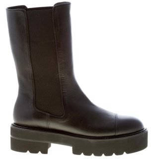 STUART WEITZMAN stivaletto elasticizzato Presley Ultralift in pelle NERO con platform. Tacco 5 cm