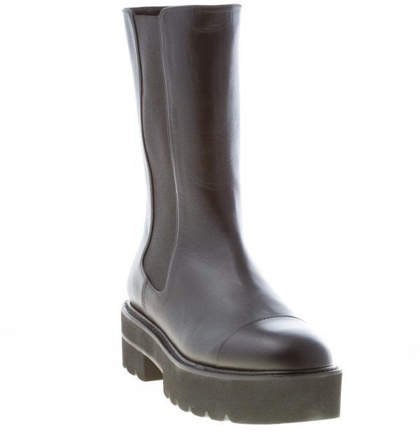 STUART WEITZMAN stivaletto elasticizzato Presley Ultralift in pelle NERO con platform. Tacco 5 cm - immagine 2