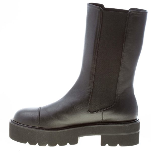 STUART WEITZMAN stivaletto elasticizzato Presley Ultralift in pelle NERO con platform. Tacco 5 cm - immagine 5