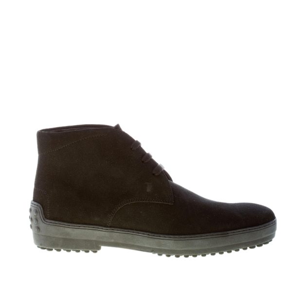 TOD`S uomo polacchino Winter Gommini in camoscio NERO