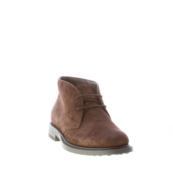 TOD'S uomo polacchino Formale in camoscio TESTA DI MORO. Suola in gomma - immagine 2