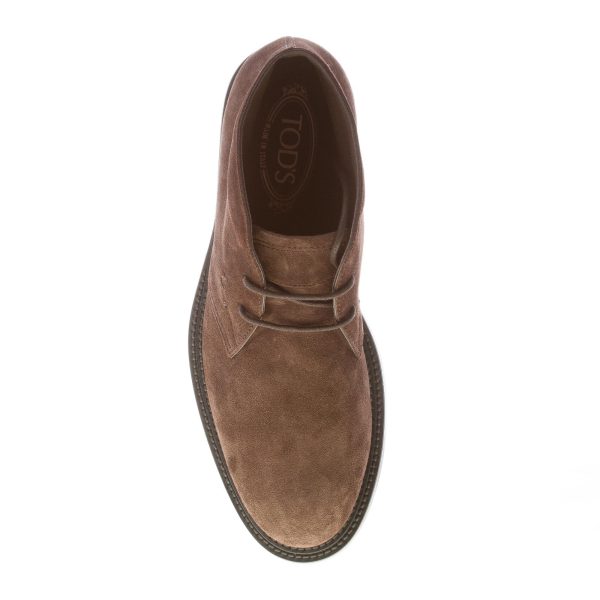 TOD'S uomo polacchino Formale in camoscio TESTA DI MORO. Suola in gomma - immagine 7