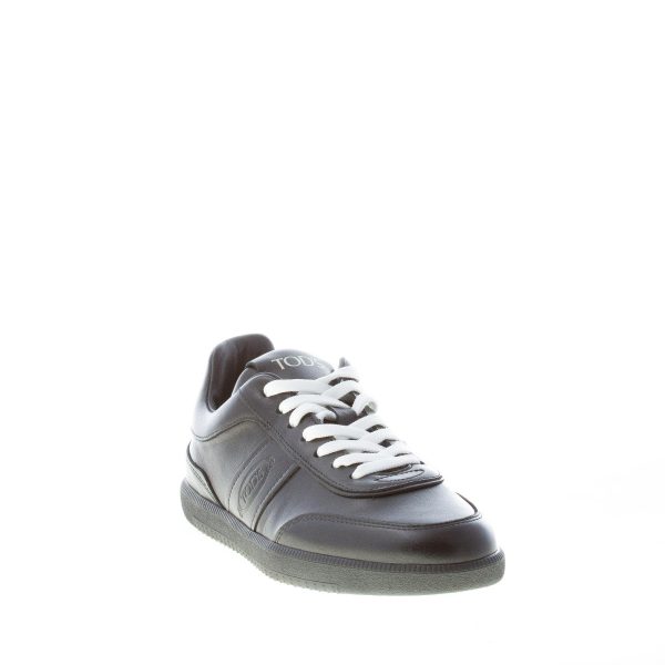 TOD`S uomo sneaker Tabs in pelle NERO con logo cucito e gommini - immagine 2