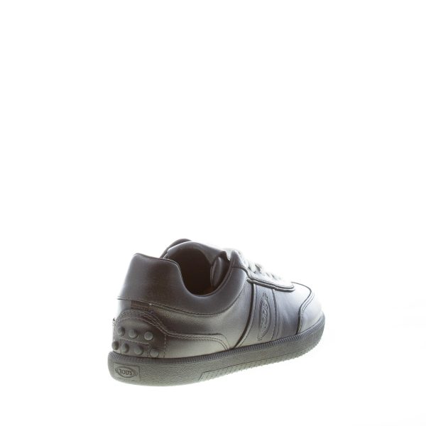 TOD`S uomo sneaker Tabs in pelle NERO con logo cucito e gommini - immagine 3