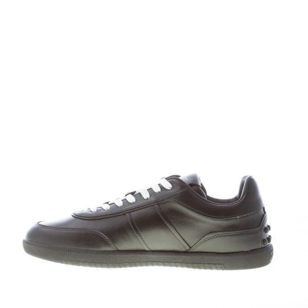 TOD`S uomo sneaker Tabs in pelle NERO con logo cucito e gommini - immagine 5