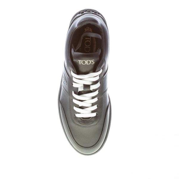 TOD`S uomo sneaker Tabs in pelle NERO con logo cucito e gommini - immagine 7