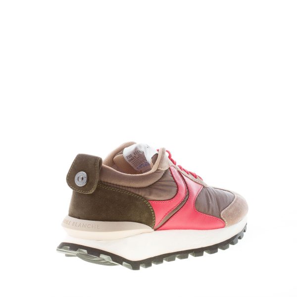 VOILE BLANCHE uomo sneaker Qwark in nylon pelle e camoscio VERDE TORTORA e ROSSO - immagine 3