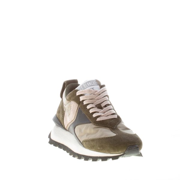 VOILE BLANCHE uomo sneaker Qwark in nylon e camoscio VERDE MIMETICO - immagine 2