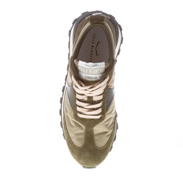 VOILE BLANCHE uomo sneaker Qwark in nylon e camoscio VERDE MIMETICO - immagine 7