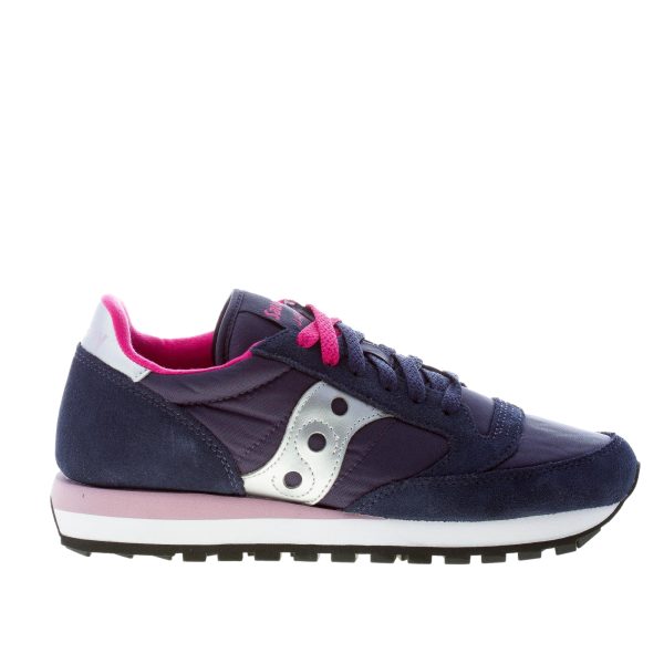 SAUCONY donna sneaker Jazz Original in nylon e camoscio BLU più rosa