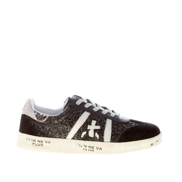 PREMIATA donna sneaker BONNIE 5943 in camoscio NERO con glitter
