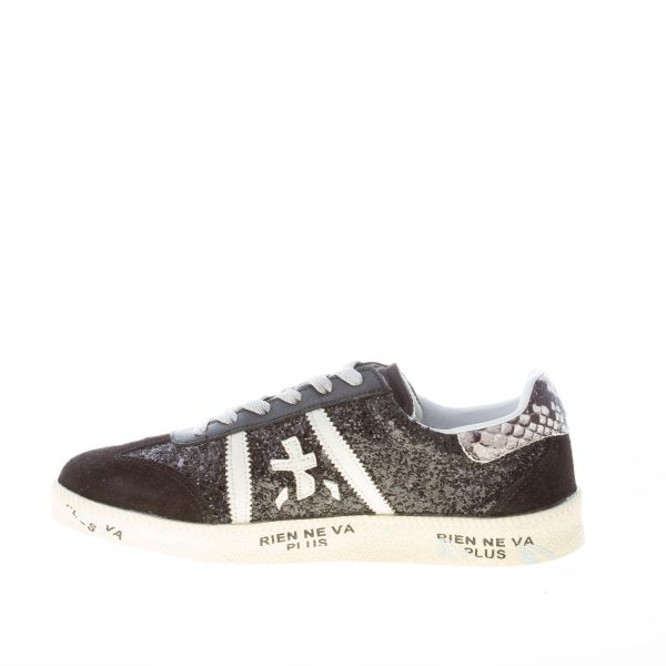 PREMIATA donna sneaker BONNIE 5943 in camoscio NERO con glitter - immagine 5