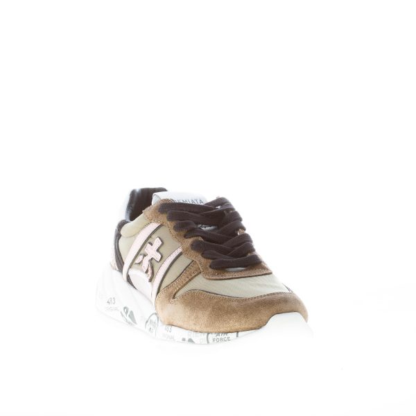 PREMIATA donna sneaker Layla 5414 in camoscio e nylon VERDE più rosa - immagine 2