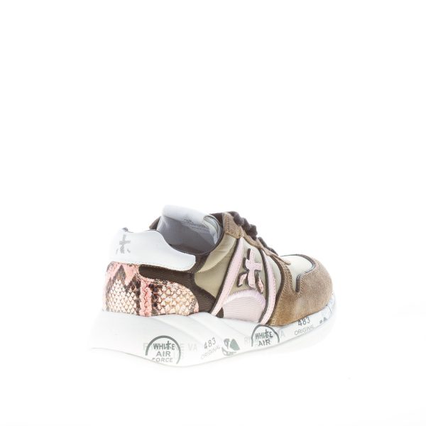 PREMIATA donna sneaker Layla 5414 in camoscio e nylon VERDE più rosa - immagine 3