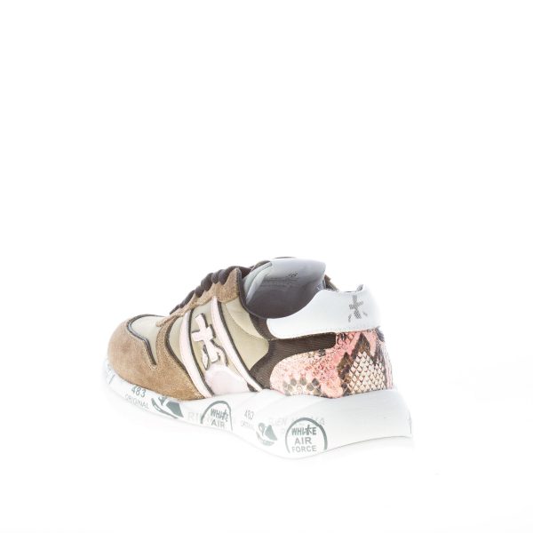 PREMIATA donna sneaker Layla 5414 in camoscio e nylon VERDE più rosa - immagine 4