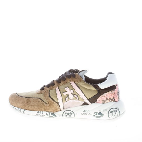 PREMIATA donna sneaker Layla 5414 in camoscio e nylon VERDE più rosa - immagine 5