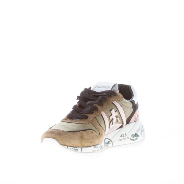 PREMIATA donna sneaker Layla 5414 in camoscio e nylon VERDE più rosa - immagine 6