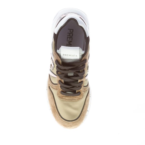 PREMIATA donna sneaker Layla 5414 in camoscio e nylon VERDE più rosa - immagine 7