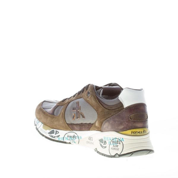 PREMIATA uomo sneaker Mase 4005 in camoscio e tessuto tecnico VERDE più nero e testa di moro - immagine 4