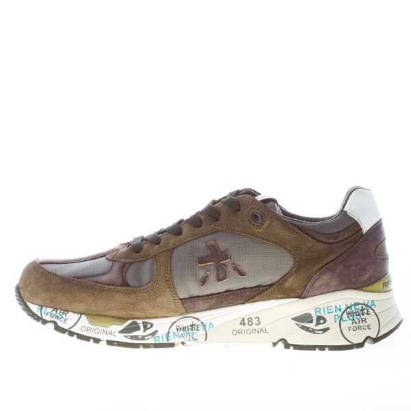PREMIATA uomo sneaker Mase 4005 in camoscio e tessuto tecnico VERDE più nero e testa di moro - immagine 5