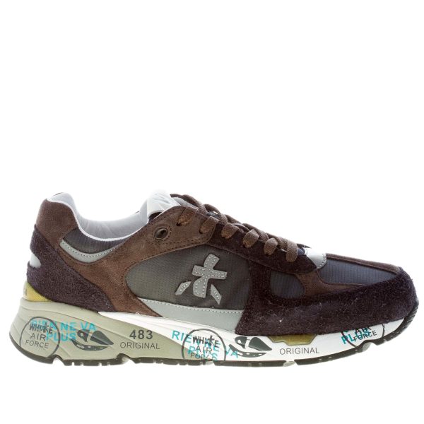 PREMIATA uomo sneaker Mase 5881 in camoscio e tessuto tecnico BLU più grigio e testa di moro