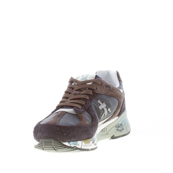 PREMIATA uomo sneaker Mase 5881 in camoscio e tessuto tecnico BLU più grigio e testa di moro - immagine 6