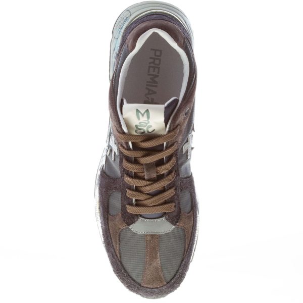 PREMIATA uomo sneaker Mase 5881 in camoscio e tessuto tecnico BLU più grigio e testa di moro - immagine 7