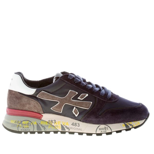 PREMIATA uomo sneaker Mick 5889 in tessuto tecnico e camoscio BLU più grigio