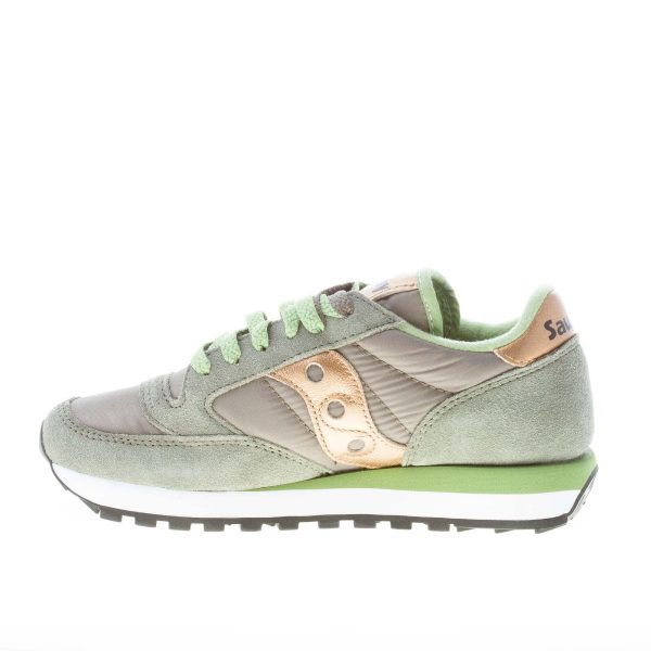 SAUCONY donna sneaker Jazz Original in tessuto e camoscio VERDE oliva più oro - immagine 5