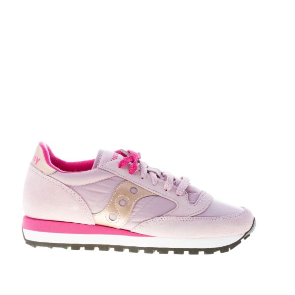 SAUCONY donna sneaker Jazz Original in nylon e camoscio ROSA più oro