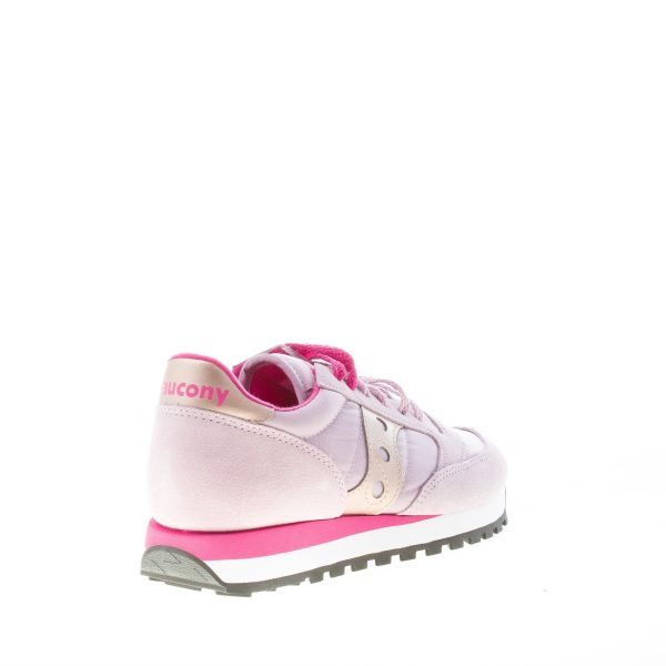 SAUCONY donna sneaker Jazz Original in nylon e camoscio ROSA più oro - immagine 3