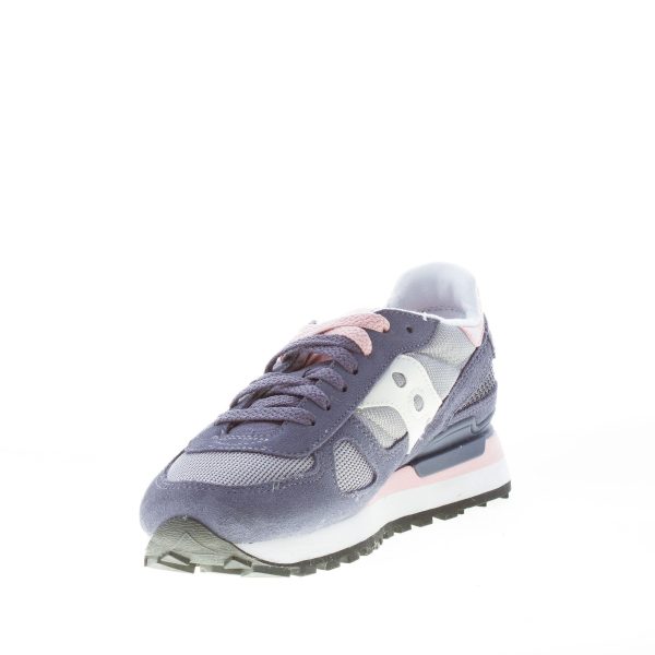 SAUCONY donna sneaker Shadow Original in camoscio BLU NAVY e tessuto argento - immagine 6