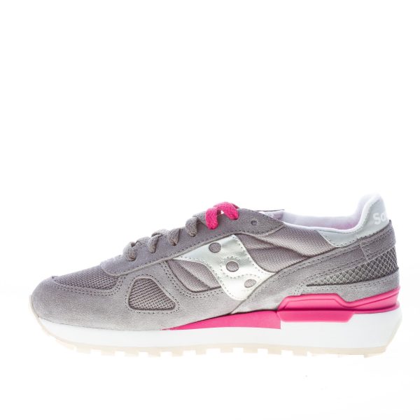 SAUCONY donna sneaker Shadow Original in camoscio GRIGIO e tessuto argento - immagine 5
