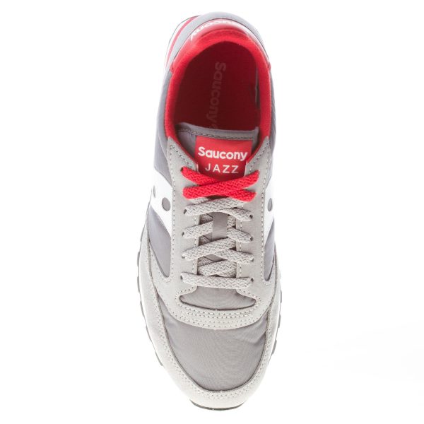 SAUCONY uomo sneaker Jazz Original in nylon e camoscio GRIGIO più bianco e rosso - immagine 7