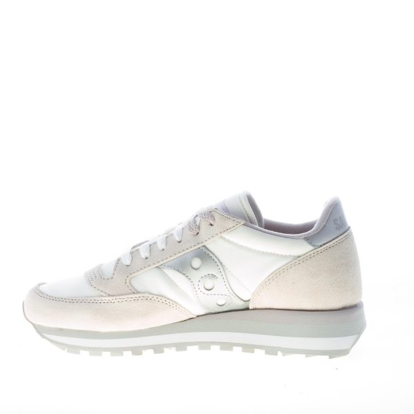 SAUCONY donna sneaker Jazz Triple in camoscio e tessuto tecnico BIANCO più argento - immagine 5