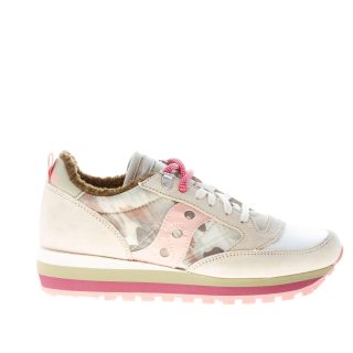 SAUCONY donna sneaker Jazz Triple in camoscio BEIGE e tessuto verde mimetico