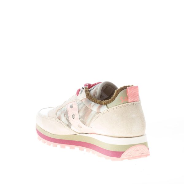 SAUCONY donna sneaker Jazz Triple in camoscio BEIGE e tessuto verde mimetico - immagine 4