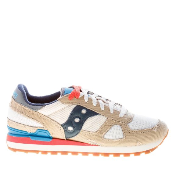 SAUCONY uomo sneaker Shadow Original Vintage in camoscio e tessuto tecnico BEIGE più BIANCO
