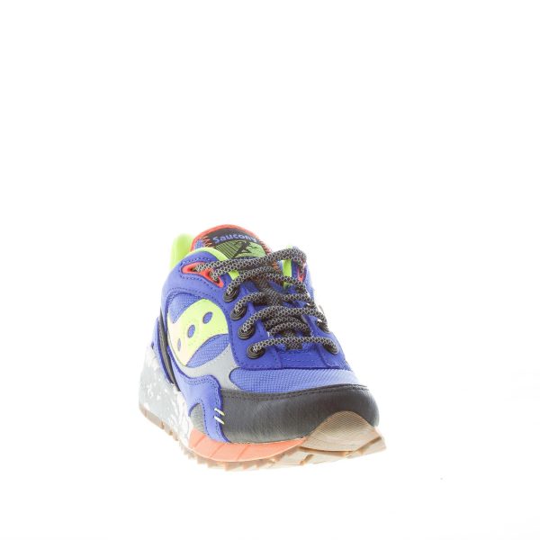 SAUCONY uomo sneaker Shadow 6000 Trail  in pelle e tessuto BLU più LIME - immagine 2